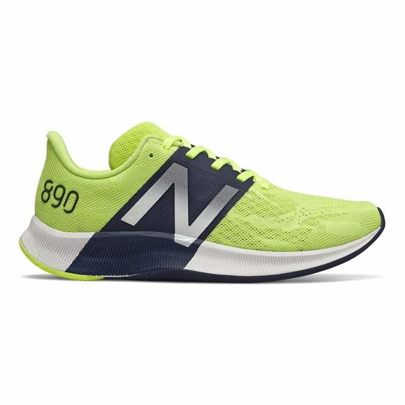 NEW BALANCE WOMEN'S FUELCELL 890 V8 RUNNING SHOE, LEMON SLUSH/SUMMER FOG, 5 - Picture 3 of 4